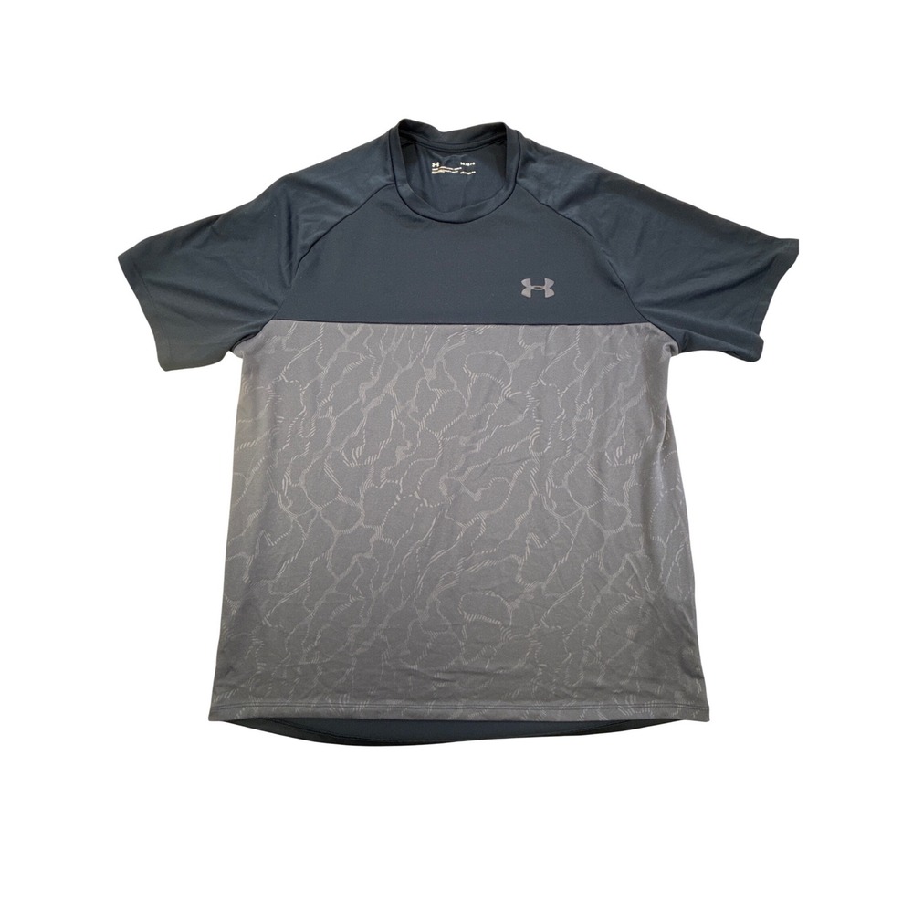 Under Armour Mens HeatGear Short Sleeve Training Shirt Navy Grey‎ Large 1351561